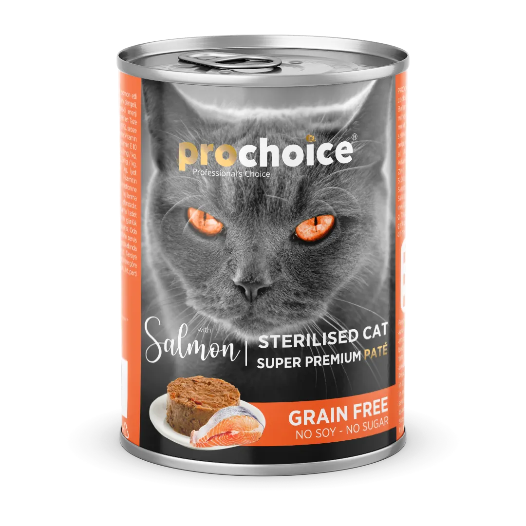 Prochoice Kısırlaştırılmış Kediler İçin, Tahılsız, Somon Balıklı Ezme 400 gr 1